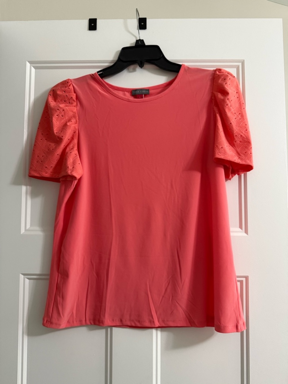 Coral Puff Sleeve Top